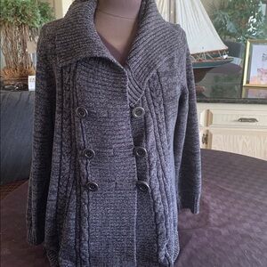 Style & Co  Double-Breasted Charcoal Cardigan